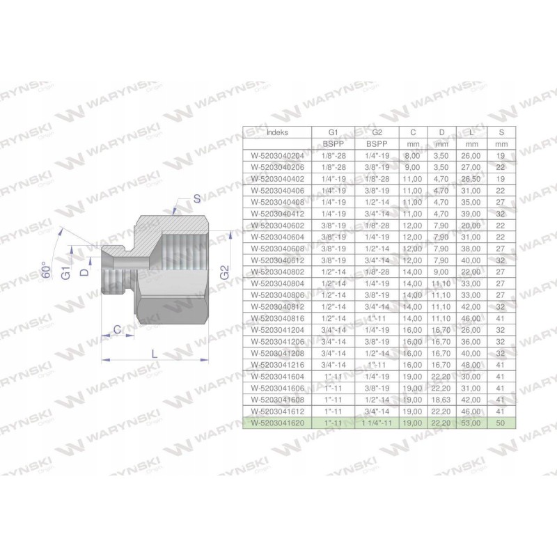 Hydraulic differential bush inch AB 1 g