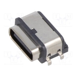 1 pcs x Global Connector Technology (GCT) - USB4715-GF-A-KIT - Socket, C, SMT, PIN: 6, horizontal, middle board mount, IP67, 3A