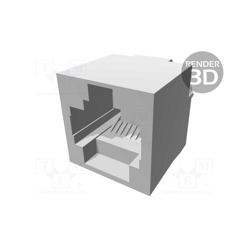 1 pcs x TE Connectivity - 5569284-1 - Socket, RJ45, PIN: 8, Layout: 8p8c, THT, straight, 16.51mm