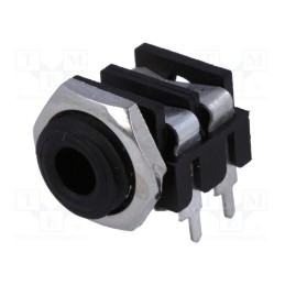 1 pcs x CLIFF - S6/BB PC (CL1384) - Socket, Jack 3,5mm, female, mono, ways: 2, angled 90°, THT, black, S6