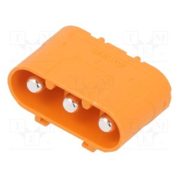 1 pcs x AMASS - LCC40PB-M - Socket, DC supply, LC, male, PIN: 3, on PCBs, THT, orange, 30A, 1kV