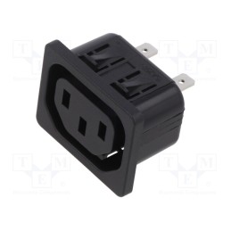 1 pcs x SCHURTER - 6600.4215 - Connector: AC supply, socket, female, IEC 60320, C13 (F), -25÷70°C