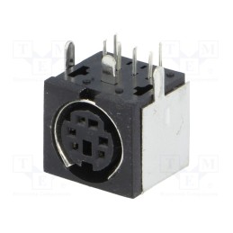 1 pcs x LUMBERG - TM 0508 A/6 - Socket, DIN mini, female, PIN: 6, shielded, THT, on PCBs, angled 90°