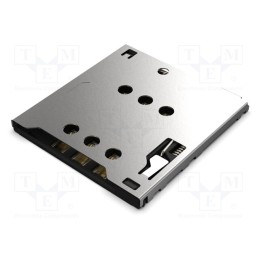 1 pcs x Global Connector Technology (GCT) - SIM7155-6-1-14-A - Connector: for cards, Micro SIM, push-pull, SMT, gold flash, PIN: