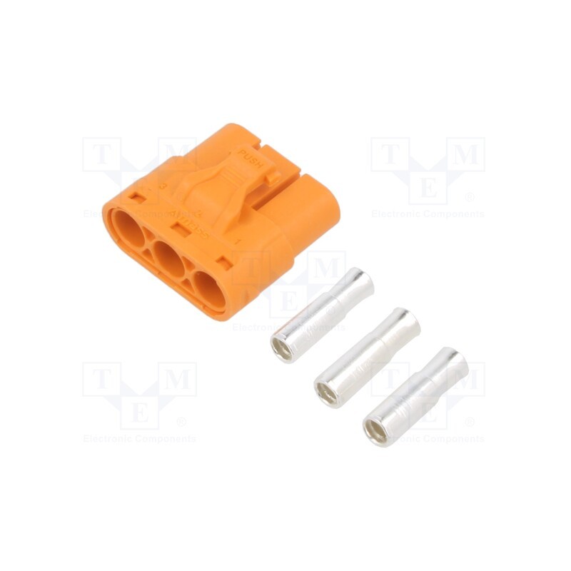 1 pcs x AMASS - LCC30-F - Plug, DC supply, LC, female, PIN: 3, for cable, soldering, orange