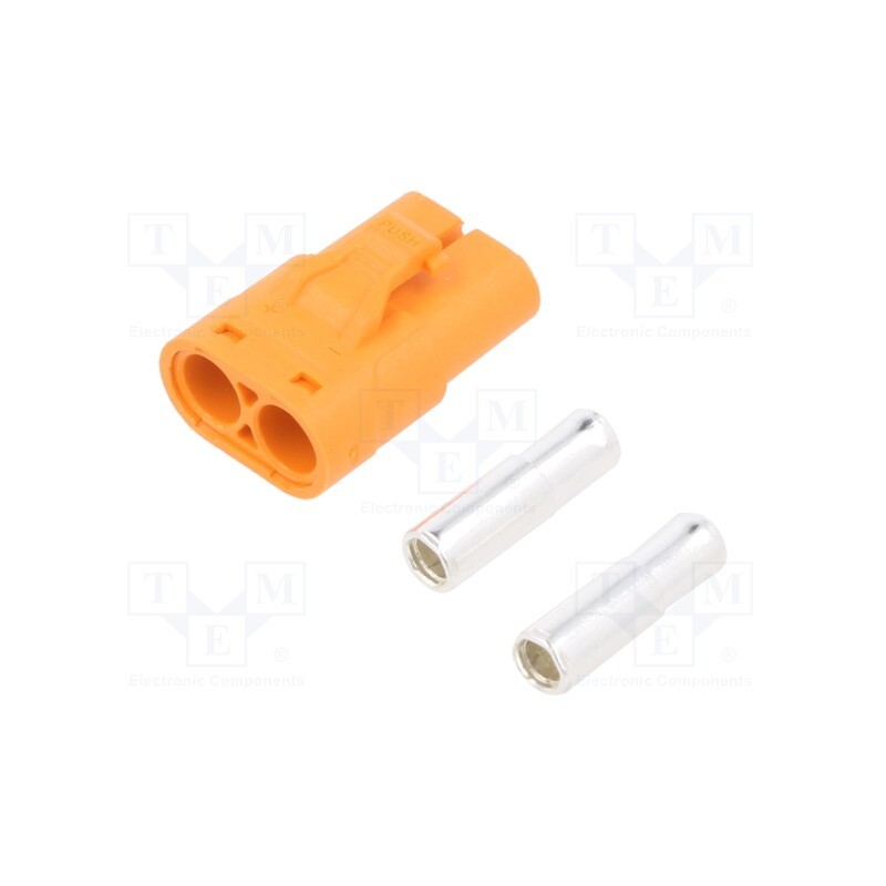 1 pcs x AMASS - LCB40-F - Plug, DC supply, LC, female, PIN: 2, for cable, soldering, orange