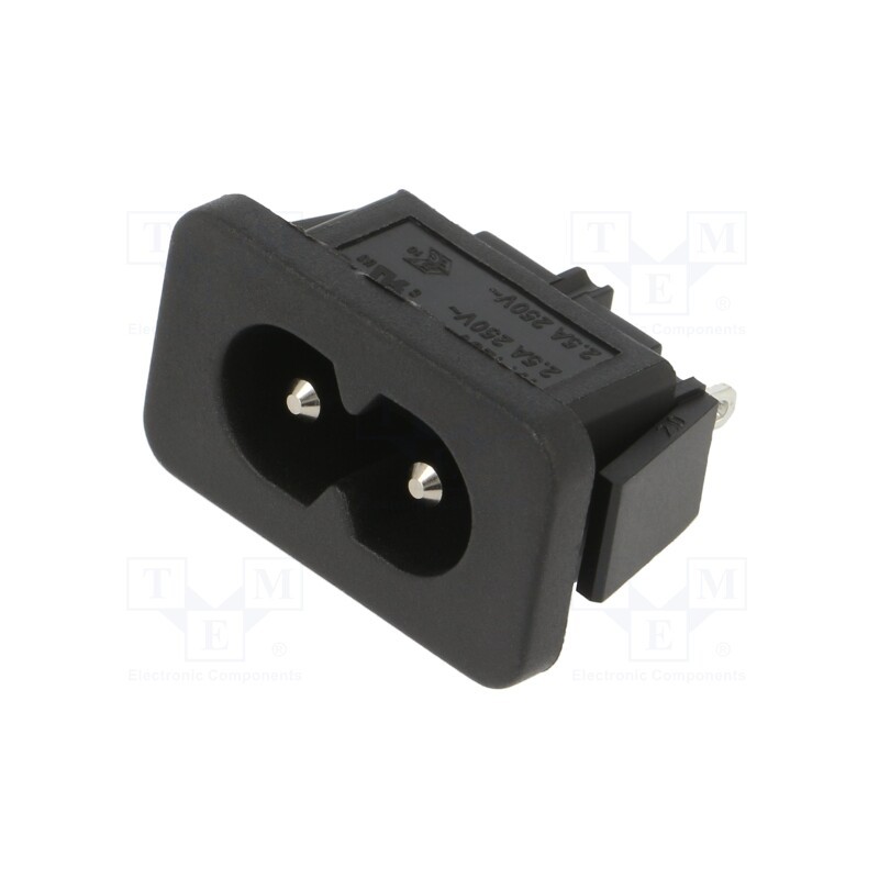 1 pcs x SCHURTER - 6160.0006 - Connector: AC supply, socket, male, 2.5A, 250VAC, IEC 60320, 2571