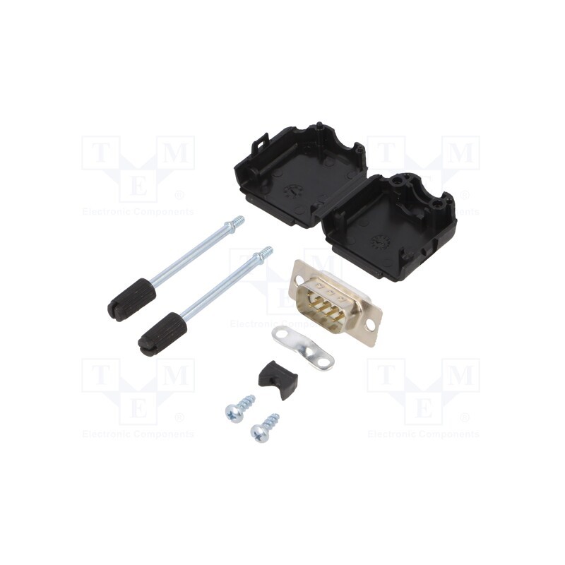 1 pcs x ENCITECH - DPPK09-BK-DBP-W-K - D-Sub, PIN: 9, plug, male, soldering, for cable, white