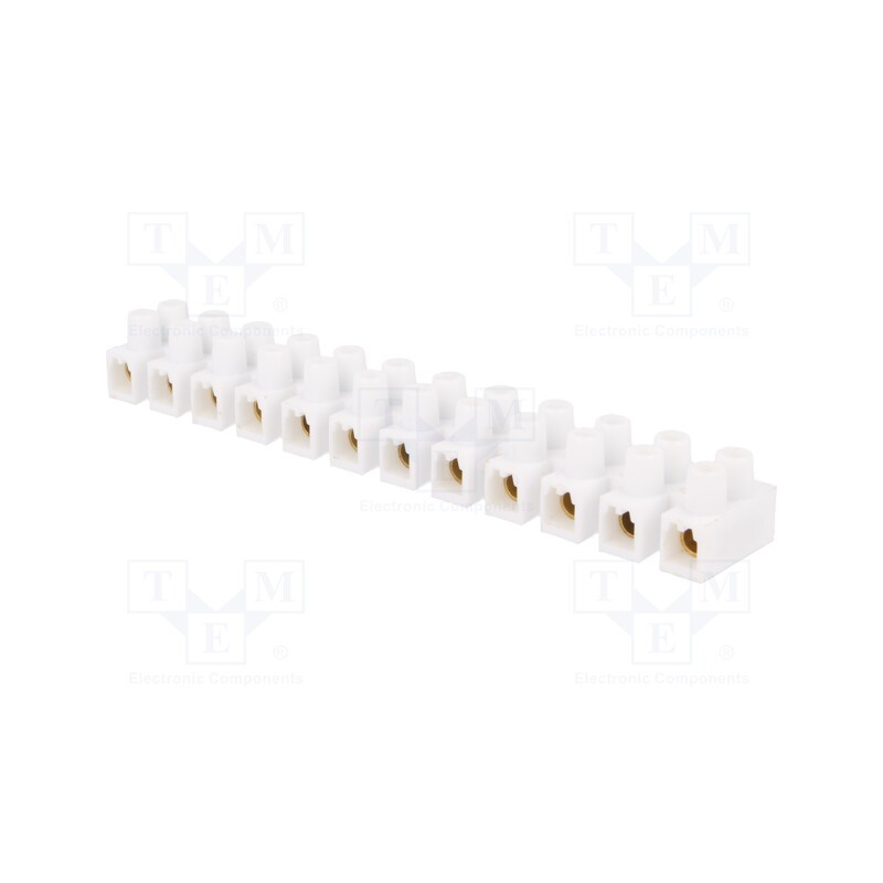 1 pcs x PAWBOL - E.4035 - Terminal block, screw terminal, 16mm2, 400V, 76A, ways: 12, white
