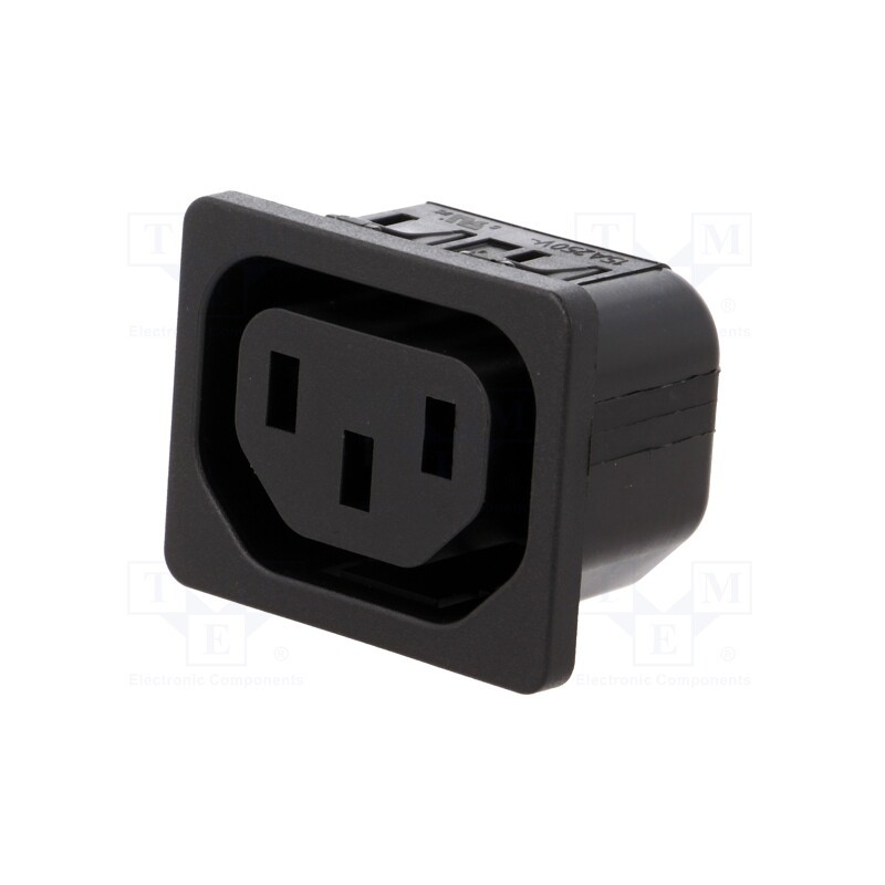 1 pcs x SCHURTER - 6600.411 - Connector: AC supply, socket, female, 10A, 250VAC, IEC 60320, IP30