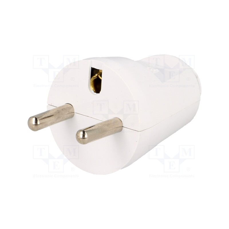 1 pcs x PLASTROL - W-10107 - Connector: AC supply, male, plug, 2P+PE, 230VAC, 16A, white, PIN: 3