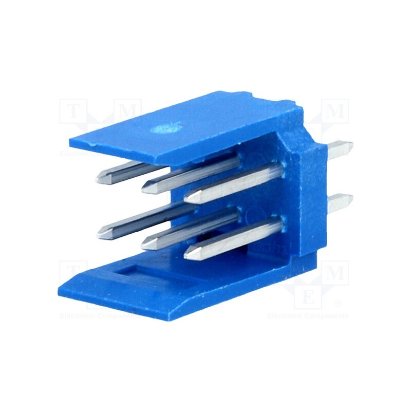 1 pcs x TE Connectivity - 281739-3 - Socket, wire-board, male, HE14, 2.54mm, PIN: 6, THT, 3A, tinned, blue