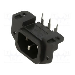 1 pcs x SCHURTER - GSP1.8103.1 - Connector: AC supply, socket, male, 10A, 250VAC, IEC 60320, C14 (E)