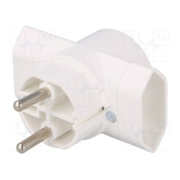 1 pcs x TIMEX-ELEKTRO - R-1 - Connector: AC supply, splitter, 2P, Type: round,flat, white
