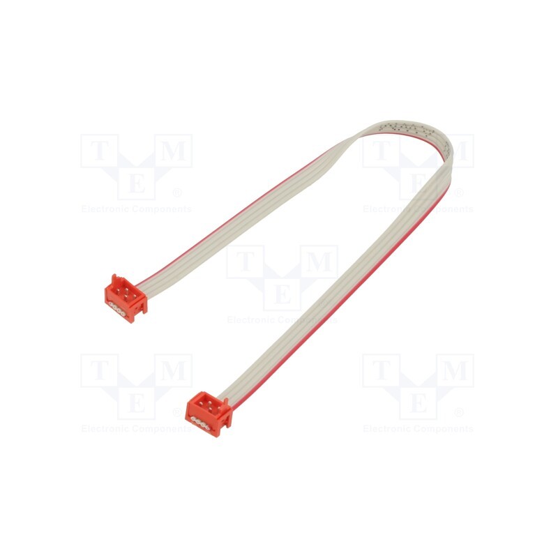 1 pcs x TE Connectivity - 2205060-3 - Cable: ribbon cable with connectors, PIN: 4, Layout: 2x2, plug