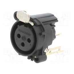 1 pcs x NEUTRIK - NC3FAV2 - Socket, XLR, female, PIN: 3, straight, with push button, THT, black