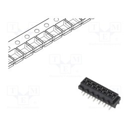 1 pcs x TE Connectivity - 1-2178711-2 - Micro-MaTch, socket, female, PIN: 12, SMT, on PCBs, Layout: 2x6