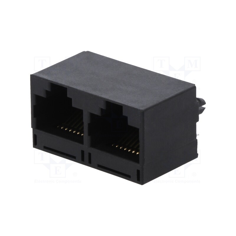 1 pcs x ENCITECH - RJJU-88-242-E1V-004 - Socket, RJ45, PIN: 8, Cat: 5, Layout: 8p8c, THT, angled
