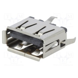 1 pcs x MOLEX - 1050570001 - Socket, USB A, on PCBs, THT, PIN: 4, straight, USB 2.0, gold-plated