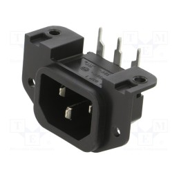 1 pcs x SCHURTER - GSP1.810E.1 - Connector: AC supply, socket, male, 10A, 250VAC, IEC 60320, C14 (E)