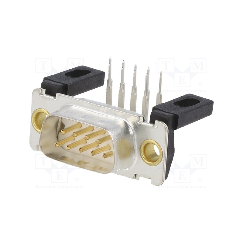 1 pcs x Amphenol Communications Solutions - DE09P564TXLF - D-Sub, PIN: 9, socket, male, on PCBs, angled 90°, THT, 5A, -55÷125°C