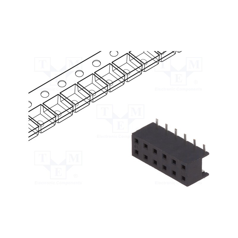 1 pcs x Amphenol Communications Solutions - 55510-312TRLF - Socket, wire-board, female, Minitek, 2mm, PIN: 12, SMT, on PCBs, 2A
