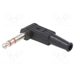 1 pcs x CLIFF - FM1106B - Plug, Jack 6,3mm, male, stereo, ways: 3, angled 90°, for cable