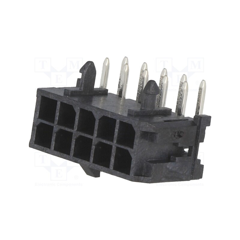 1 pcs x MOLEX - 430451000 - Socket, wire-board, male, Micro-Fit 3.0, 3mm, PIN: 10, THT, on PCBs