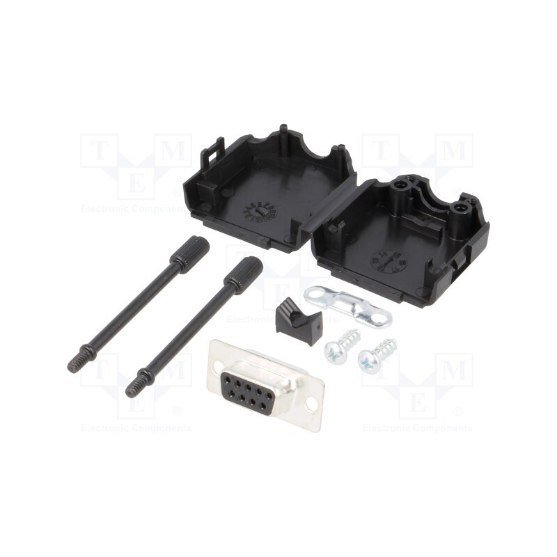 1 pcs x MH CONNECTORS - MHDPPK9-DB9S-K - D-Sub, PIN: 9, plug, female, straight, soldering, for cable