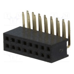 1 pcs x CONNFLY - DS1065-14-2*8S8BR - Socket, pin strips, female, PIN: 16, angled 90°, 1.27mm, THT, 2x8