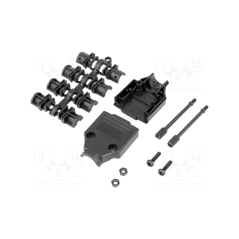 1 pcs x MH CONNECTORS - MHDTPPK9-K - Enclosure: for D-Sub connectors, straight, unshielded, UNC 4-40