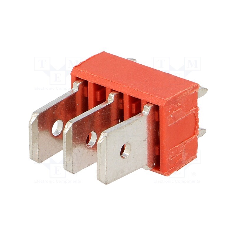 1 pcs x KEYSTONE - 7828 - Terminal: spade terminal strip, 6.4mm, 0.8mm, THT, steel, tinned