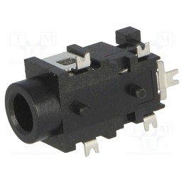 1 pcs x LUMBERG - 1503 03 - Socket, Jack 3,5mm, female, stereo, ways: 3, angled 90°, on PCBs