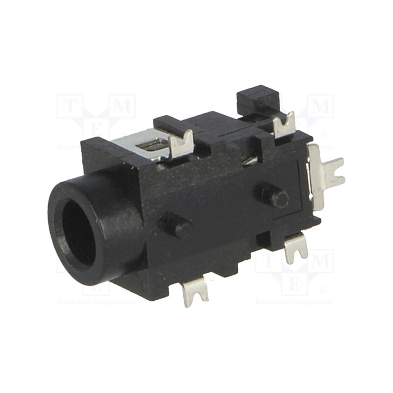 1 pcs x LUMBERG - 1503 03 - Socket, Jack 3,5mm, female, stereo, ways: 3, angled 90°, on PCBs