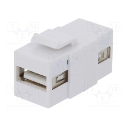 1 pcs x LOGILINK - NK0013 - Socket, coupler, female x2, USB A socket x2, straight, Keystone