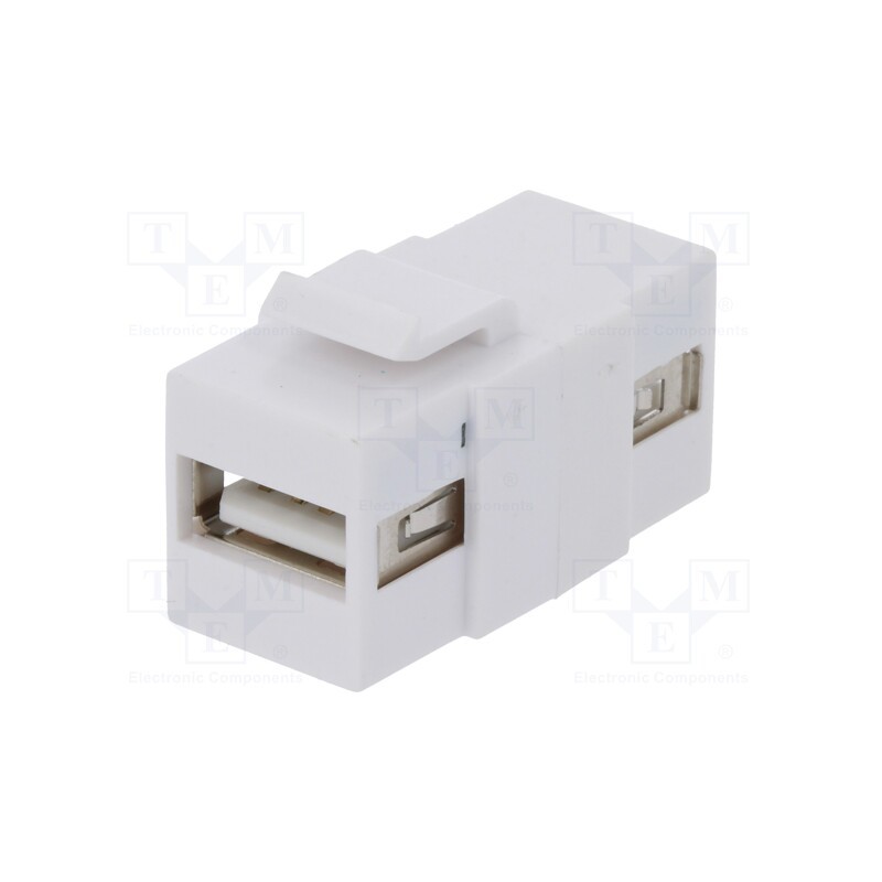 1 pcs x LOGILINK - NK0013 - Socket, coupler, female x2, USB A socket x2, straight, Keystone