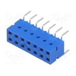 1 pcs x Amphenol Communications Solutions - 71991-807LF - Socket, PCB to PCB, female, Dubox®, 2.54mm, PIN: 14, THT, 2A, blue