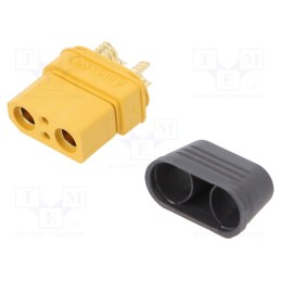1 pcs x AMASS - XT90I-F - Plug, DC supply, XT90, female, PIN: 4, for cable, soldering, yellow