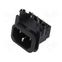 1 pcs x SCHURTER - GSP2.9213.15 - Connector: AC supply, socket, male, 10A, 250VAC, IEC 60320, C14 (E)