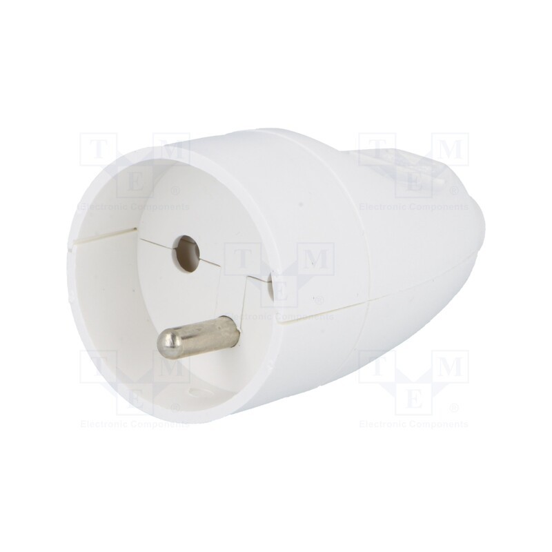 1 pcs x PLASTROL - T-10462 - Connector: AC supply, female, socket, 2P+PE, 250VAC, 16A, white
