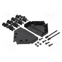 1 pcs x MH CONNECTORS - MHDTPPK37-K - Enclosure: for D-Sub connectors, straight, unshielded, UNC 4-40