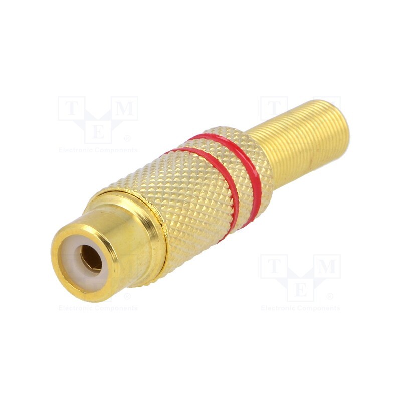 1 pcs x NINIGI - CC-109 - Plug, RCA, female, with strain relief, straight, soldering, 5mm