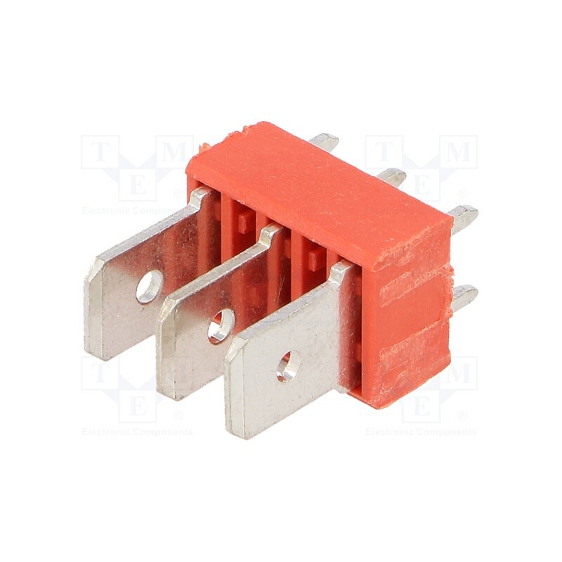 1 pcs x KEYSTONE - 7818 - Terminal: spade terminal strip, 6.4mm, 0.8mm, THT, brass, tinned