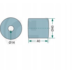 Rubber bumper 14x40x39mm New Holland grain sifter