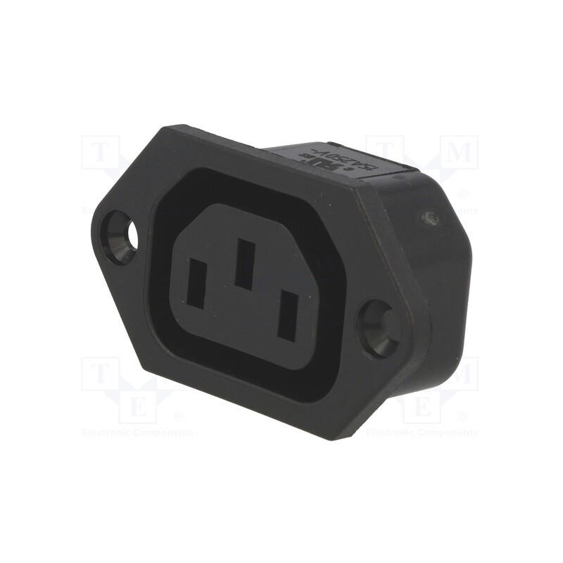 1 pcs x SCHURTER - 6600.31 - Connector: AC supply, socket, female, 10A, 250VAC, IEC 60320, IP30