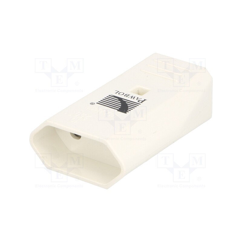 1 pcs x PAWBOL - D.3109 - Connector: AC supply, female, socket, 2P, 250VAC, 10A, Type: flat