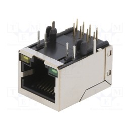 1 pcs x PHOENIX CONTACT - 1149866 - Socket, RJ45, PIN: 8, gold-plated, Layout: 8p8c, on PCBs, THT