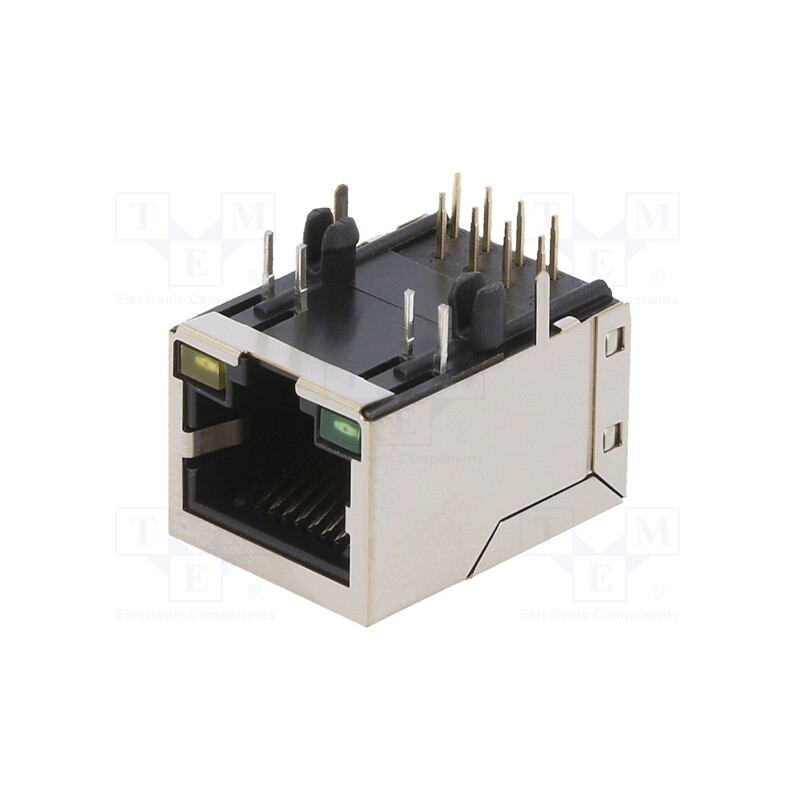 1 pcs x PHOENIX CONTACT - 1149866 - Socket, RJ45, PIN: 8, gold-plated, Layout: 8p8c, on PCBs, THT