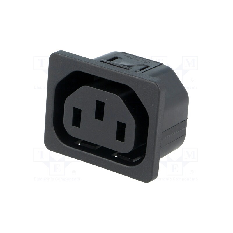 1 pcs x SCHURTER - 6600.4115 - Connector: AC supply, socket, female, 10A, 250VAC, IEC 60320, IP30