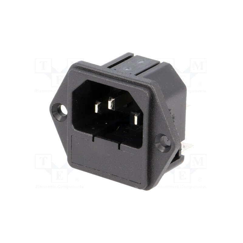 1 pcs x ADAM TECH - IEC-F-1 - Connector: AC supply, socket, male, 10A, IEC 60320, C14 (E), 5x20mm